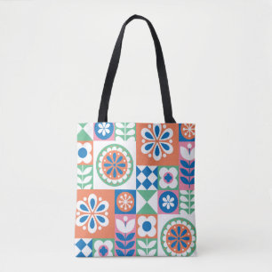 Abstraktens Blommigt, Scandinavian Folk Design. Tygkasse
