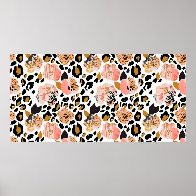 Abstraktens blommigt, sömlös mönster: blommor med  poster (Framsidan)