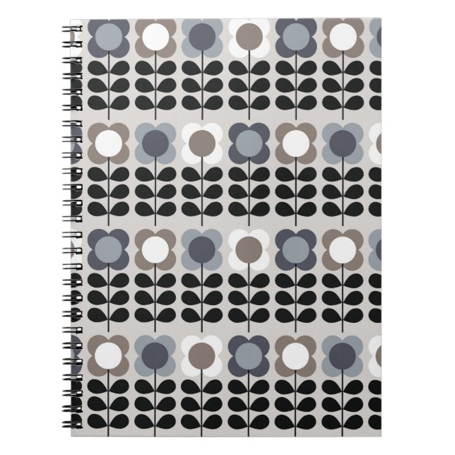 Abstraktens blommigt, sömlös mönster. Nordiska sti Anteckningsbok (Framsidan)