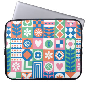 Abstraktens blommigt, sömlös mönster. Skandinavien Laptop Fodral