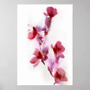 Abstraktens blommigt - vattenfärgsfärger 3 poster