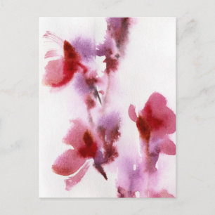 Abstraktens blommigt - vattenfärgsfärger 3 vykort