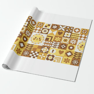 Abstraktens blommigt. Vintage Skandinavian and fol Presentpapper