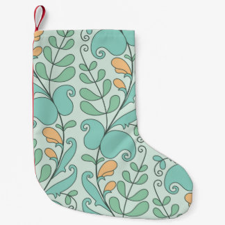 Abstraktens Blommigt: Vintage Sömlöst Mönster Liten Julstrumpa