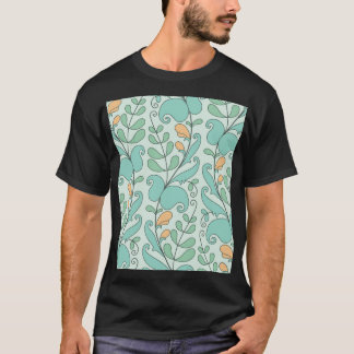 Abstraktens Blommigt: Vintage Sömlöst Mönster T Shirt