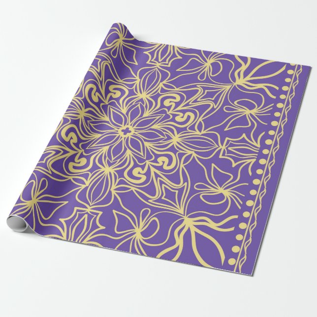 Abstraktens blommönster. geometri, mandala-design  presentpapper (Utrullad)