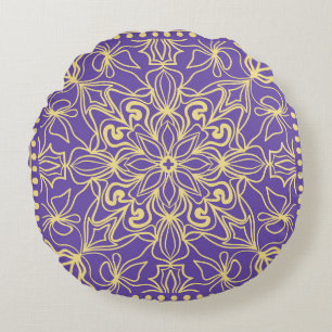 Abstraktens blommönster. geometri, mandala-design  rund kudde