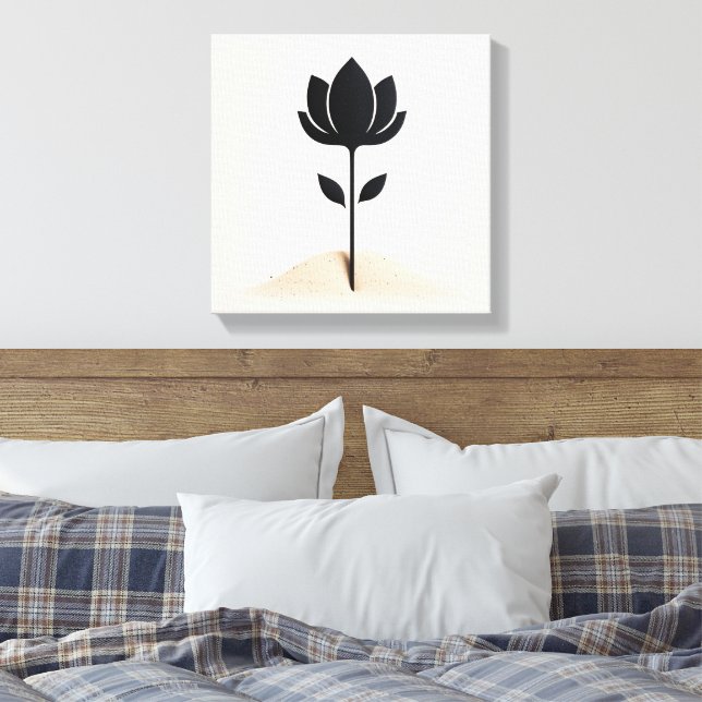 Abstraktens blomsterdesign canvastryck (Insitu (sovrum))