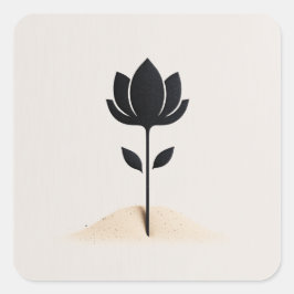 Abstraktens blomsterdesign fyrkantigt klistermärke