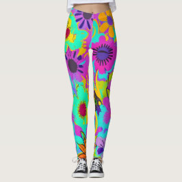 Abstraktens blomsterstyrka leggings