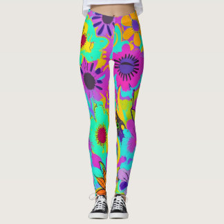 Abstraktens blomsterstyrka leggings