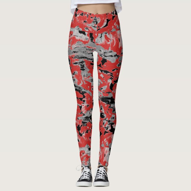 Abstraktens Blöt - färgton Leggings (Framsida)