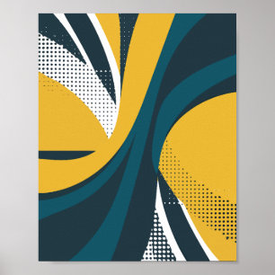 Abstraktens böjda flödesdesign poster