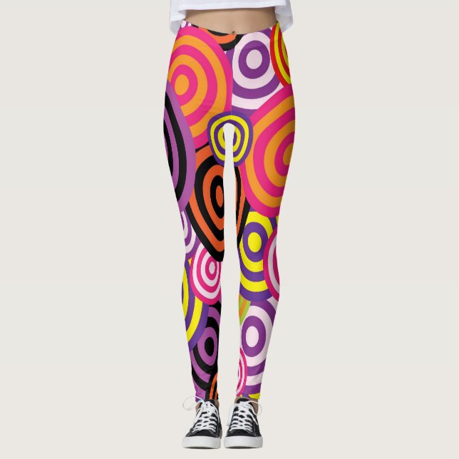 Abstraktens cirklar leggings (Framsida)