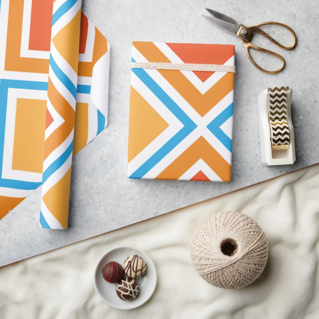 Abstraktens diagonala geometriska presentpapper (Hantverk)