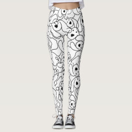 Abstraktens doggiskdesign leggings