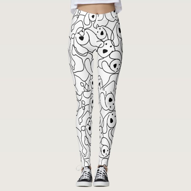 Abstraktens doggiskdesign leggings (Framsida)