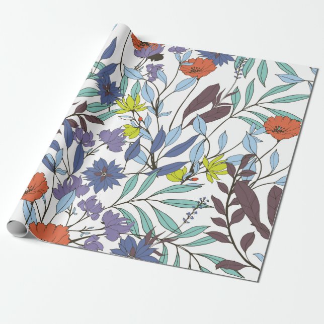 Abstraktens elegans mönster med blommigtens bakgru presentpapper (Utrullad)