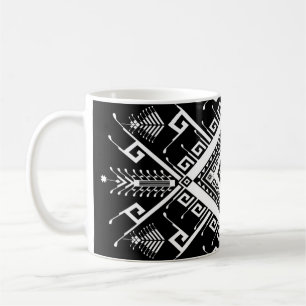 Abstraktens etnisk geometrisk bakgrund för mönster kaffemugg