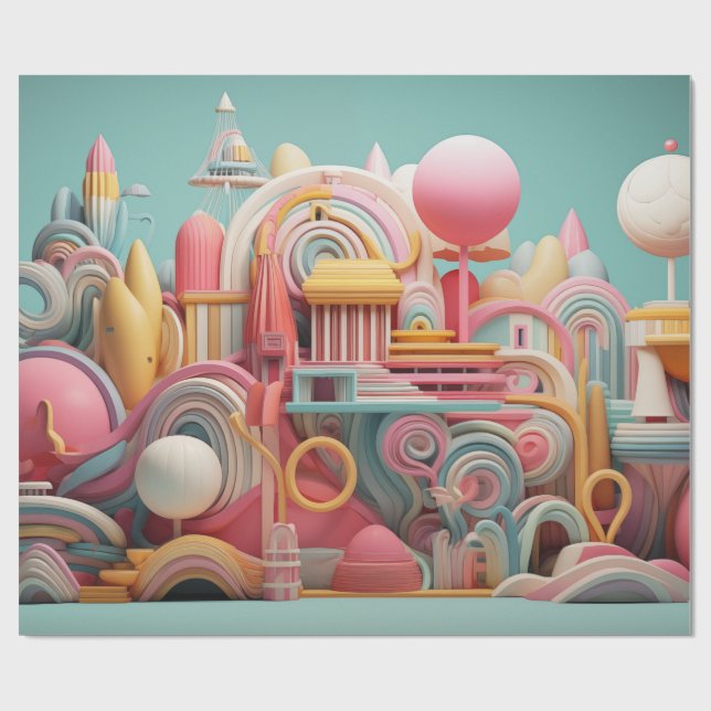 Abstraktens fantasiformer i pastel färg presentpapper (Platt)