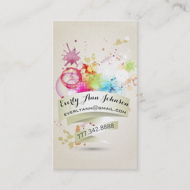 Abstraktens färg och geometrisk design visitkort (Framsida)