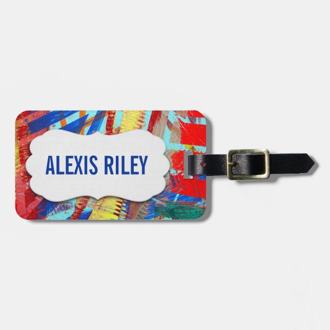 abstraktens färgdesign med avfasad märkre bagagebricka (Horisontell Framsida)