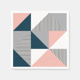 Abstraktens färgstarka geometri pappersservett