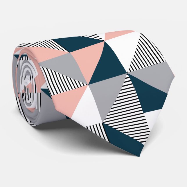 Abstraktens färgstarka geometri slips (Rullad)