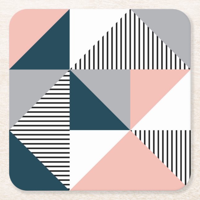 Abstraktens färgstarka geometri underlägg papper kvadrat (Framsidan)