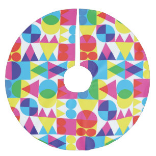Abstraktens färgstarka geometriska mönster-utformn julgransmatta borstad polyester