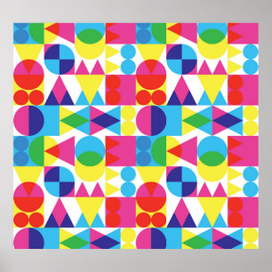 Abstraktens färgstarka geometriska mönster-utformn poster