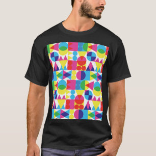 Abstraktens färgstarka geometriska mönster-utformn t shirt