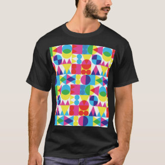 Abstraktens färgstarka geometriska mönster-utformn t shirt