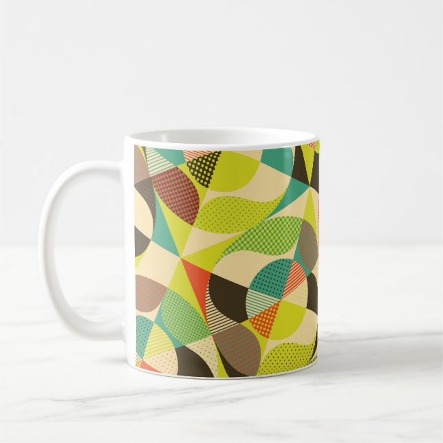 Abstraktens färgstarka geometriska utformning. kaffemugg (Vänster)