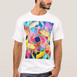 Abstraktens färgstarka vattenfärg, fantastisk bakg t shirt