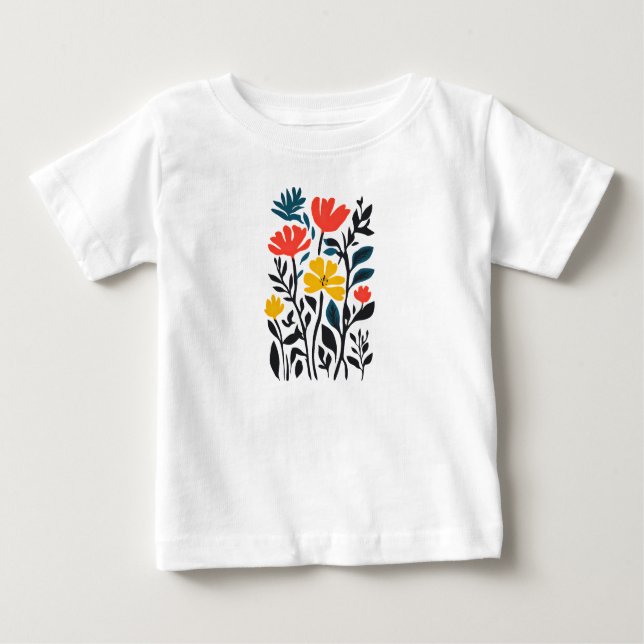 Abstraktens Flora, modern blommigt konst T Shirt (Framsida)