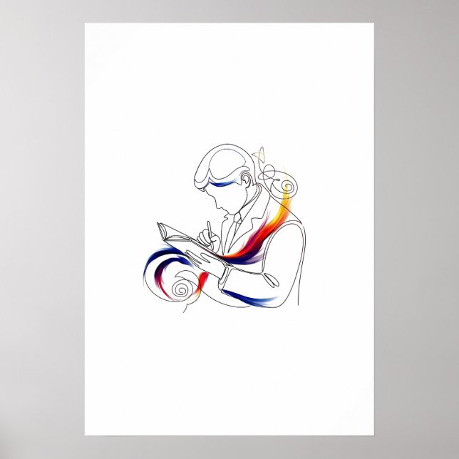 abstraktens författare - kontinuerlig utskrift av  poster (Framsidan)