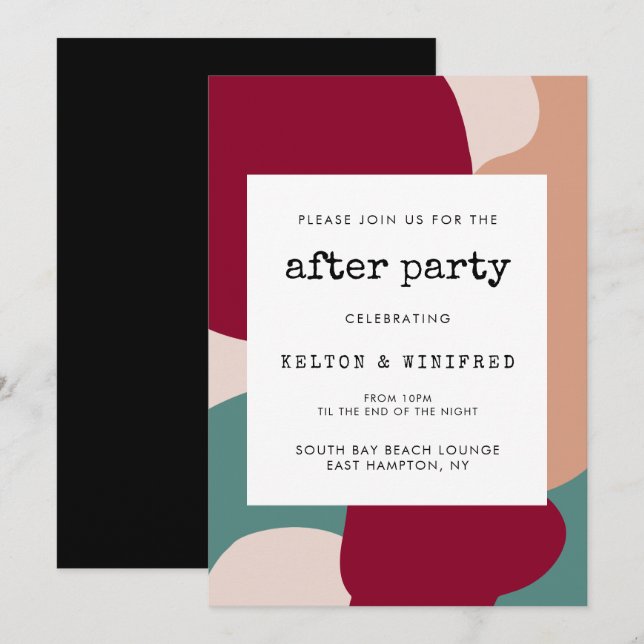 Abstraktens former contemporary efter party inbjudningar (Fram/baksida)