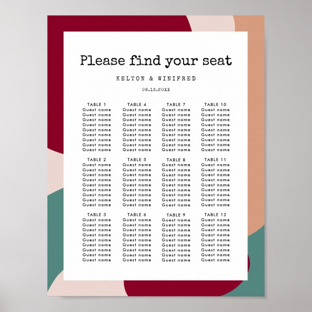 Abstraktens former contemporaryns sittande diagram poster (Framsidan)