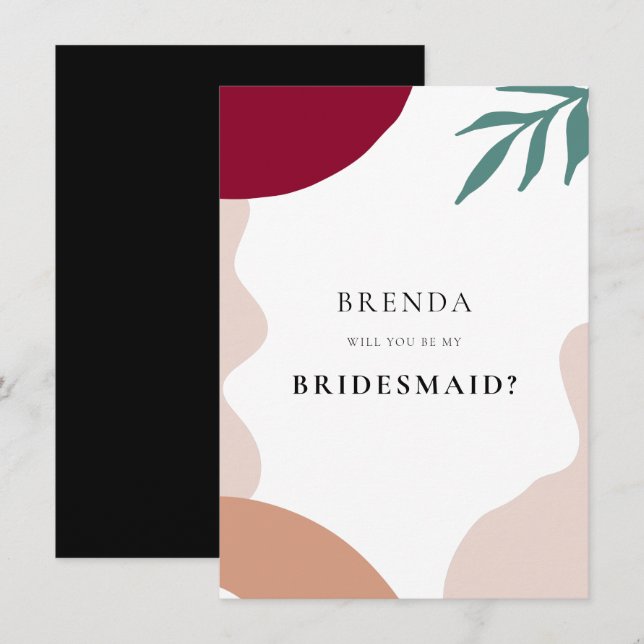 Abstraktens former frieri kort i Bridesmaid (Fram/baksida)
