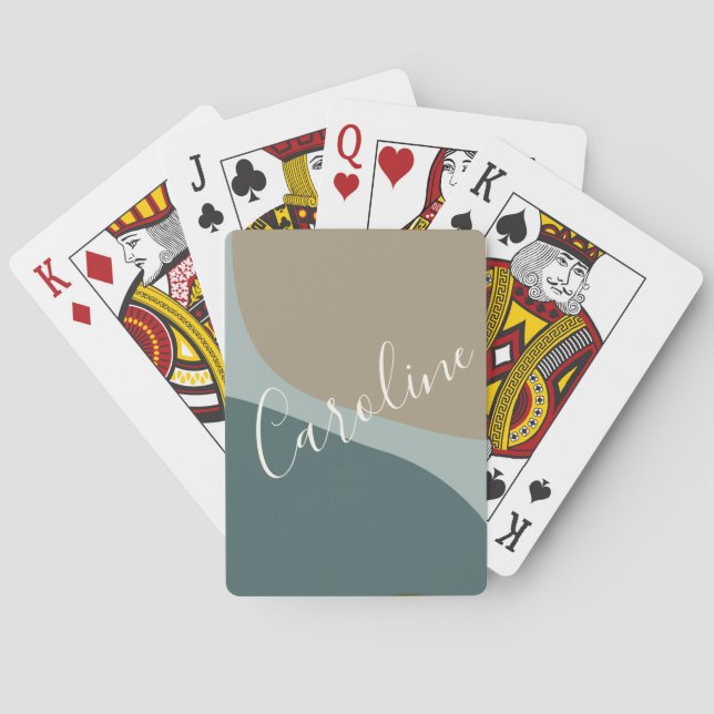 Abstraktens former i Personligen Teal  Namn Casinokort (Baksidan)