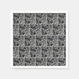 Abstraktens former i svartvitt pappersservett