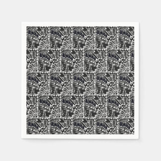 Abstraktens former i svartvitt pappersservett