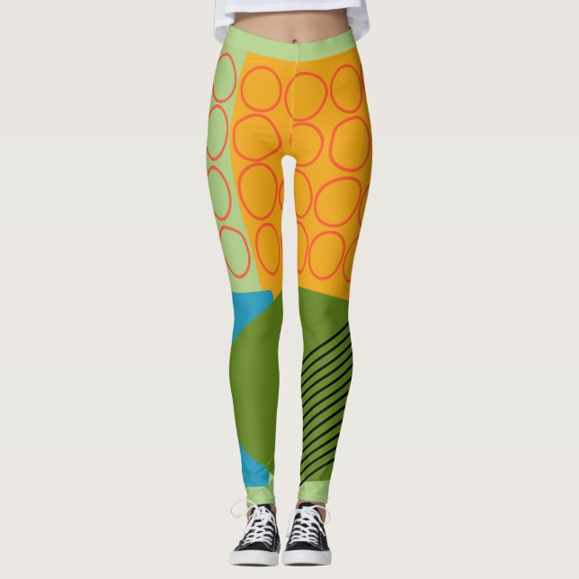 Abstraktens former leggings (Framsida)