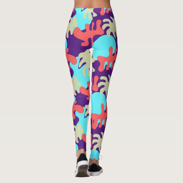 Abstraktens former Välj dina Färg Yoga Leggings (Baksida)