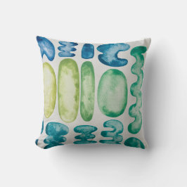 Abstraktens former Vattenfärg Skriv ut Dekorativ k Kudde