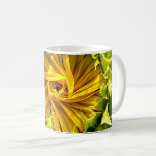 Abstraktens funky, solros, skrämt geometri kaffemugg