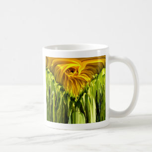 Abstraktens funky, solros, skrämt geometri kaffemugg