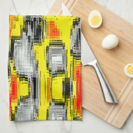 Abstraktens fyrkanter som bildas från repor över g kökshandduk