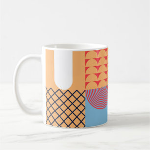 Abstraktens fyrkantiga teckningar: geometrisk desi kaffemugg